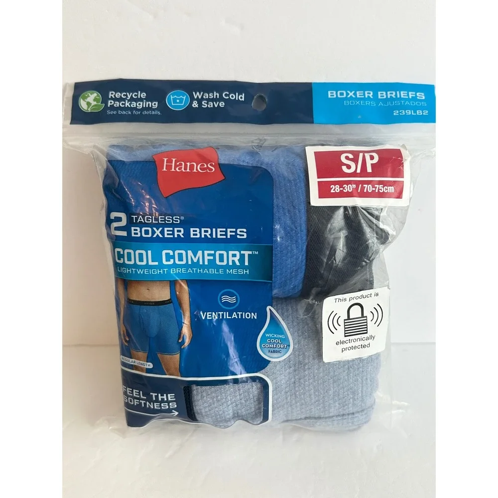 Hanes Mens Boxer Briefs 4 Pack Small S Tagless Cool Comfort Stretch